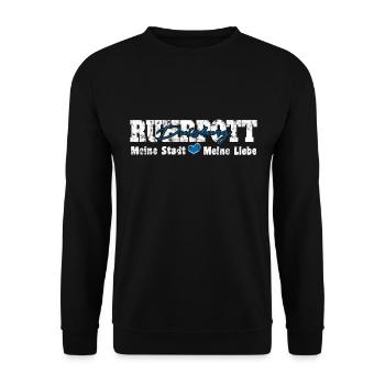 Ruhrpott Duisburg Meine Stadt meine Liebe Herz - Unisex Pullover - Schwarz - Vorne - Alina (178cm) & Michal (187cm)