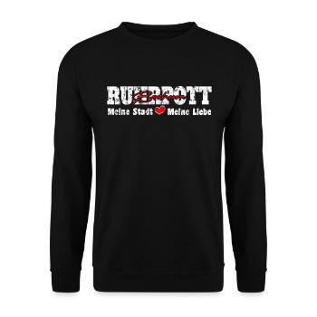 Ruhrpott Bochum Meine Stadt meine Liebe Herz - Unisex Pullover - Schwarz - Vorne - Alina (178cm) & Michal (187cm)