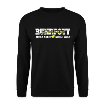 Ruhrpott Dortmund Meine Stadt meine Liebe Herz - Unisex Pullover - Schwarz - Vorne - Alina (178cm) & Michal (187cm)