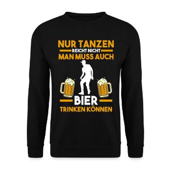 Tanzen Bier Party Musik Tänzer - Unisex Pullover - Schwarz - Vorne - Alina (178cm) & Michal (187cm)