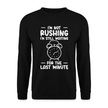 Procrastinating Alarm Clock Procrastinator Work - Unisex Sweatshirt - black - Front - Alina (178cm) & Michal (187cm)