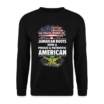 Geborener Jamaikaner Jamaika Amerikaner USA - Unisex Pullover - Schwarz - Vorne - Alina (178cm) & Michal (187cm)
