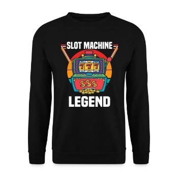 Kasino Glücksspiel Spielautomat Kartenspiel - Unisex Pullover - Schwarz - Vorne - Alina (178cm) & Michal (187cm)