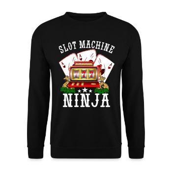 Kasino Glücksspiel Spielautomat Kartenspiel - Unisex Pullover - Schwarz - Vorne - Alina (178cm) & Michal (187cm)