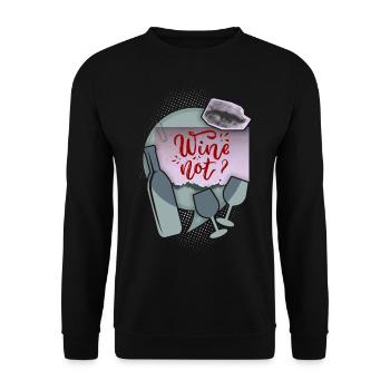 Funny saying for wine drinkers with wine bottle - Unisex Sweatshirt - black - Front - Alina (178cm) & Michal (187cm)