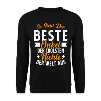 So sieht der beste Onkel der Welt aus - Unisex Pullover - Schwarz - Vorne - Alina (178cm) & Michal (187cm)