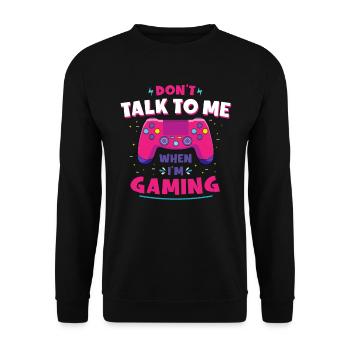Don't Disturb Gaming Funny Saying - Unisex Sweatshirt - black - Front - Alina (178cm) & Michal (187cm)