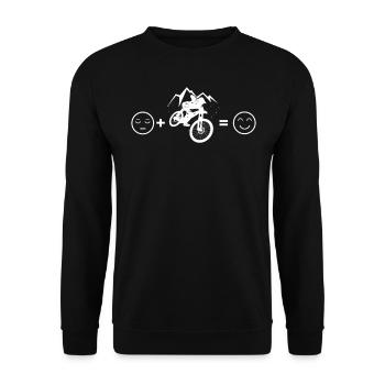 Mountain Bike Downhill MTB - Unisex Sweatshirt - black - Front - Alina (178cm) & Michal (187cm)