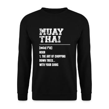 Muay Thai Definition Kampfkunst Thai Boxen - Unisex Pullover - Schwarz - Vorne - Alina (178cm) & Michal (187cm)