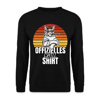 Katzen Katze Katzenshirt Katze Geschenkidee kitten - Unisex Pullover - Schwarz - Vorne - Alina (178cm) & Michal (187cm)