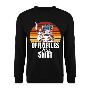 Katzen Katze Katzenshirt Katze Geschenkidee kitten - Unisex Pullover - Schwarz - Vorne - Alina (178cm) & Michal (187cm)