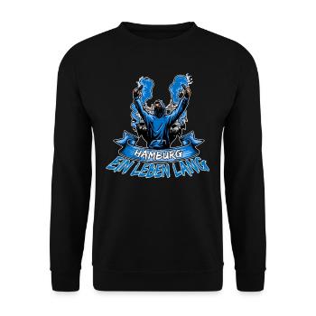 Hamburg ein Leben lang - Unisex Pullover - Schwarz - Vorne - Alina (178cm) & Michal (187cm)