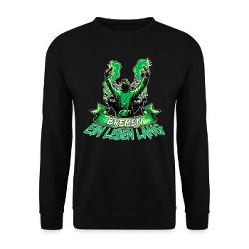 Bremen ein Leben lang - Unisex Pullover - Schwarz - Vorne - Alina (178cm) & Michal (187cm)