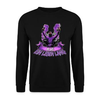 Aue ein Leben lang - Unisex Pullover - Schwarz - Vorne - Alina (178cm) & Michal (187cm)