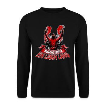 München ein Leben lang - Unisex Pullover - Schwarz - Vorne - Alina (178cm) & Michal (187cm)