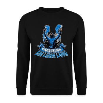 Paderborn ein Leben lang - Unisex Pullover - Schwarz - Vorne - Alina (178cm) & Michal (187cm)