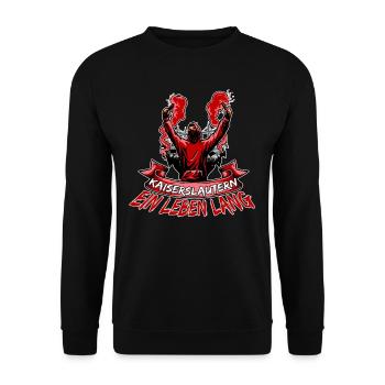 Kaiserslautern ein Leben lang - Unisex Pullover - Schwarz - Vorne - Alina (178cm) & Michal (187cm)