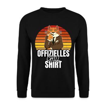 Katzen Katze Katzenshirt Katze Geschenkidee kitten - Unisex Pullover - Schwarz - Vorne - Alina (178cm) & Michal (187cm)