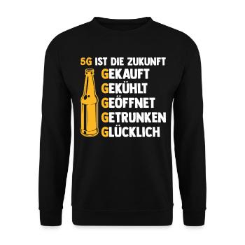 5G ist die Zukunft Bier - Unisex Pullover - Schwarz - Vorne - Alina (178cm) & Michal (187cm)