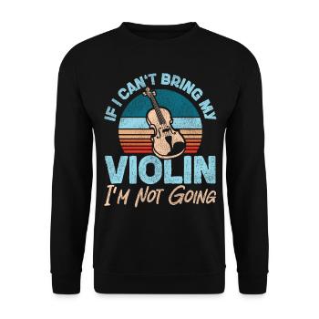Violon Violoniste Rétro Vintage Si - Sweat-shirt Unisexe - noir - Devant - Alina (178cm) & Michal (187cm)