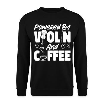 Violin Violinist Coffee Powered By - Unisex Pullover - Schwarz - Vorne - Alina (178cm) & Michal (187cm)