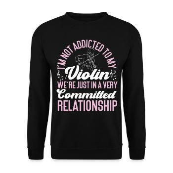 Violin Violinist I'm Not Addicted - Unisex Pullover - Schwarz - Vorne - Alina (178cm) & Michal (187cm)
