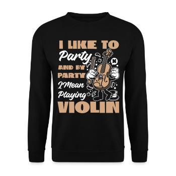 Violoniste J’aime faire la fête - Sweat-shirt Unisexe - noir - Devant - Alina (178cm) & Michal (187cm)