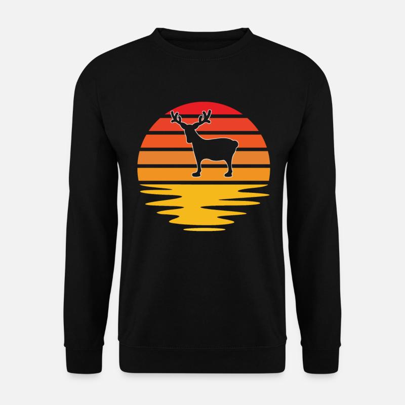 Elch Retro - Unisex Pullover - Schwarz