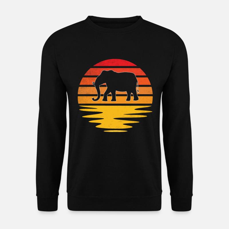 Elephant Retro - Unisex Sweatshirt - black