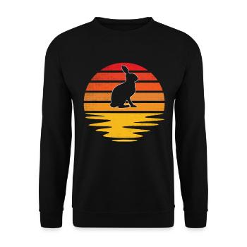 Lapin Rétro - Sweat-shirt Unisexe - noir - Devant - Alina (178cm) & Michal (187cm)