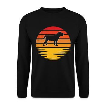 Hund Retro - Unisex Pullover - Schwarz - Vorne - Alina (178cm) & Michal (187cm)