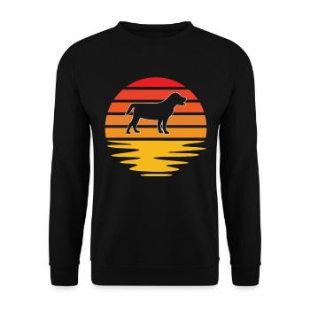 Hund Retro - Unisex Pullover - Schwarz - Vorne - Alina (178cm) & Michal (187cm)
