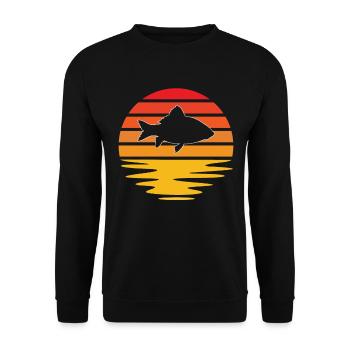 Fish Retro - Unisex Sweatshirt - black - Front - Alina (178cm) & Michal (187cm)