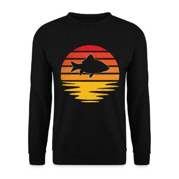 Fish Retro - Unisex Sweatshirt - black - Front - Alina (178cm) & Michal (187cm)