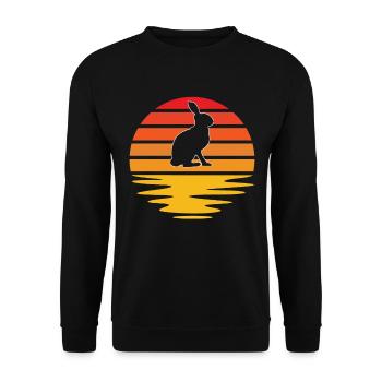 Lapin Rétro - Sweat-shirt Unisexe - noir - Devant - Alina (178cm) & Michal (187cm)