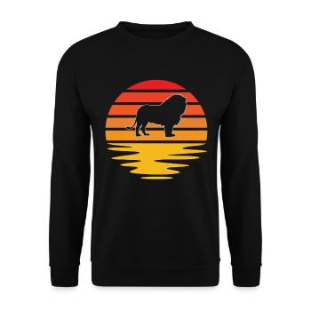 Löwe Retro - Unisex Pullover - Schwarz - Vorne - Alina (178cm) & Michal (187cm)