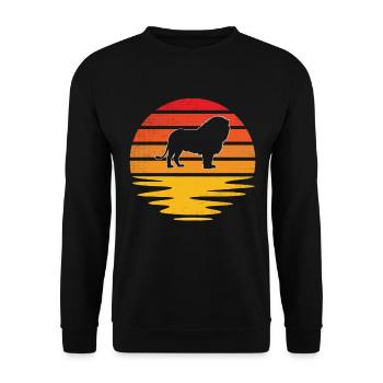Löwe Retro - Unisex Pullover - Schwarz - Vorne - Alina (178cm) & Michal (187cm)