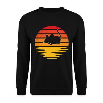 Maus Retro - Unisex Pullover - Schwarz - Vorne - Alina (178cm) & Michal (187cm)