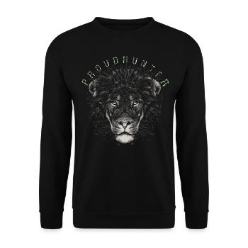 Realistic Lion's Head Proud Hunter of the Savannah - Unisex Sweatshirt - black - Front - Alina (178cm) & Michal (187cm)