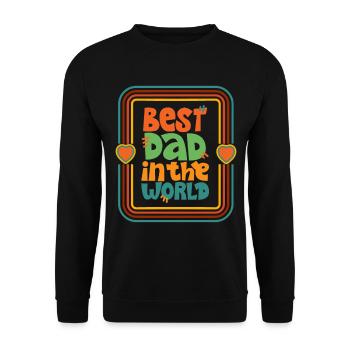 Father's Day saying, 70s retro design, 1970 - Unisex Sweatshirt - black - Front - Alina (178cm) & Michal (187cm)