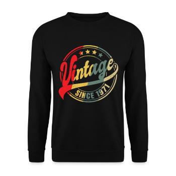 Millésime depuis 1971 Cadeau 52ème anniversaire - Sweat-shirt Unisexe - noir - Devant - Alina (178cm) & Michal (187cm)