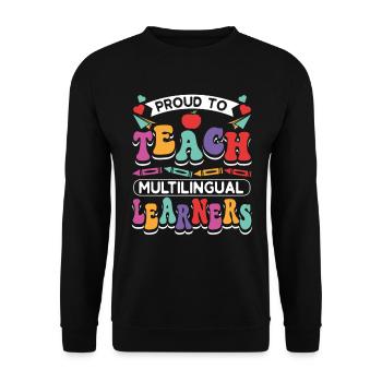 ESL-Lehrer Englisch Mehrsprachiger Lehrer für - Unisex Pullover - Schwarz - Vorne - Alina (178cm) & Michal (187cm)