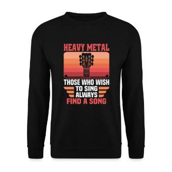 Heavy metal musicians in a band hard rock music - Unisex Sweatshirt - black - Front - Alina (178cm) & Michal (187cm)