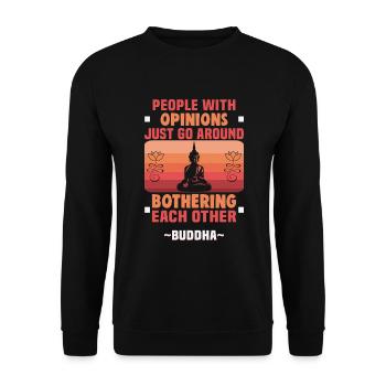 Buddhist Meditation Zen Buddha Buddhismus und Yoga - Unisex Pullover - Schwarz - Vorne - Alina (178cm) & Michal (187cm)