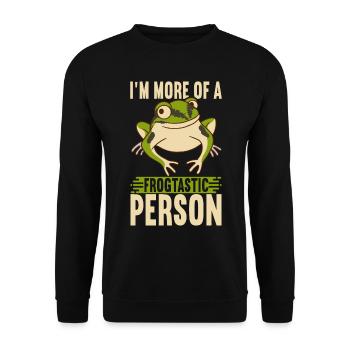 Grenouille Amphibiens Grenouilles - Sweat-shirt Unisexe - noir - Devant - Alina (178cm) & Michal (187cm)