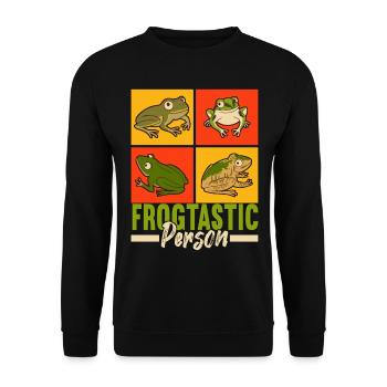 Grenouille Amphibiens Grenouilles - Sweat-shirt Unisexe - noir - Devant - Alina (178cm) & Michal (187cm)