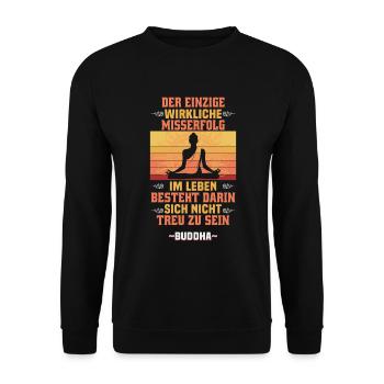 Buddhist Meditation Zen Buddha Buddhismus und Yoga - Unisex Pullover - Schwarz - Vorne - Alina (178cm) & Michal (187cm)