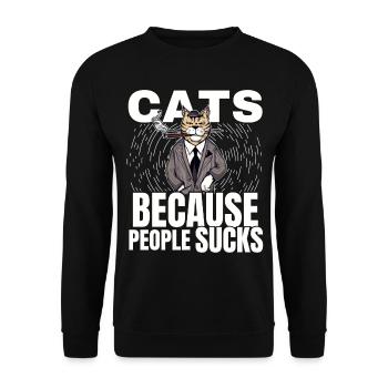 Cat Cat Cat Shirt Cat Gift Idea Kitten - Sweat-shirt Unisexe - noir - Devant - Alina (178cm) & Michal (187cm)