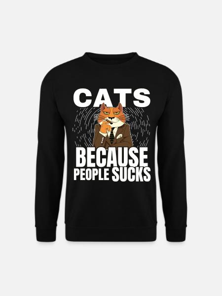 Katzen Katze Katzenshirt Katze Geschenkidee kitten - Unisex Pullover - Schwarz