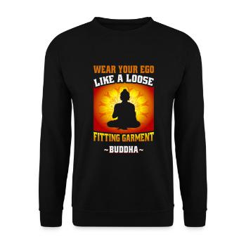 Buddhist Meditation Zen Buddha Buddhismus und Yoga - Unisex Pullover - Schwarz - Vorne - Alina (178cm) & Michal (187cm)
